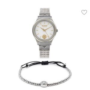 Versus Versace Silver Watch and Bracelet Set